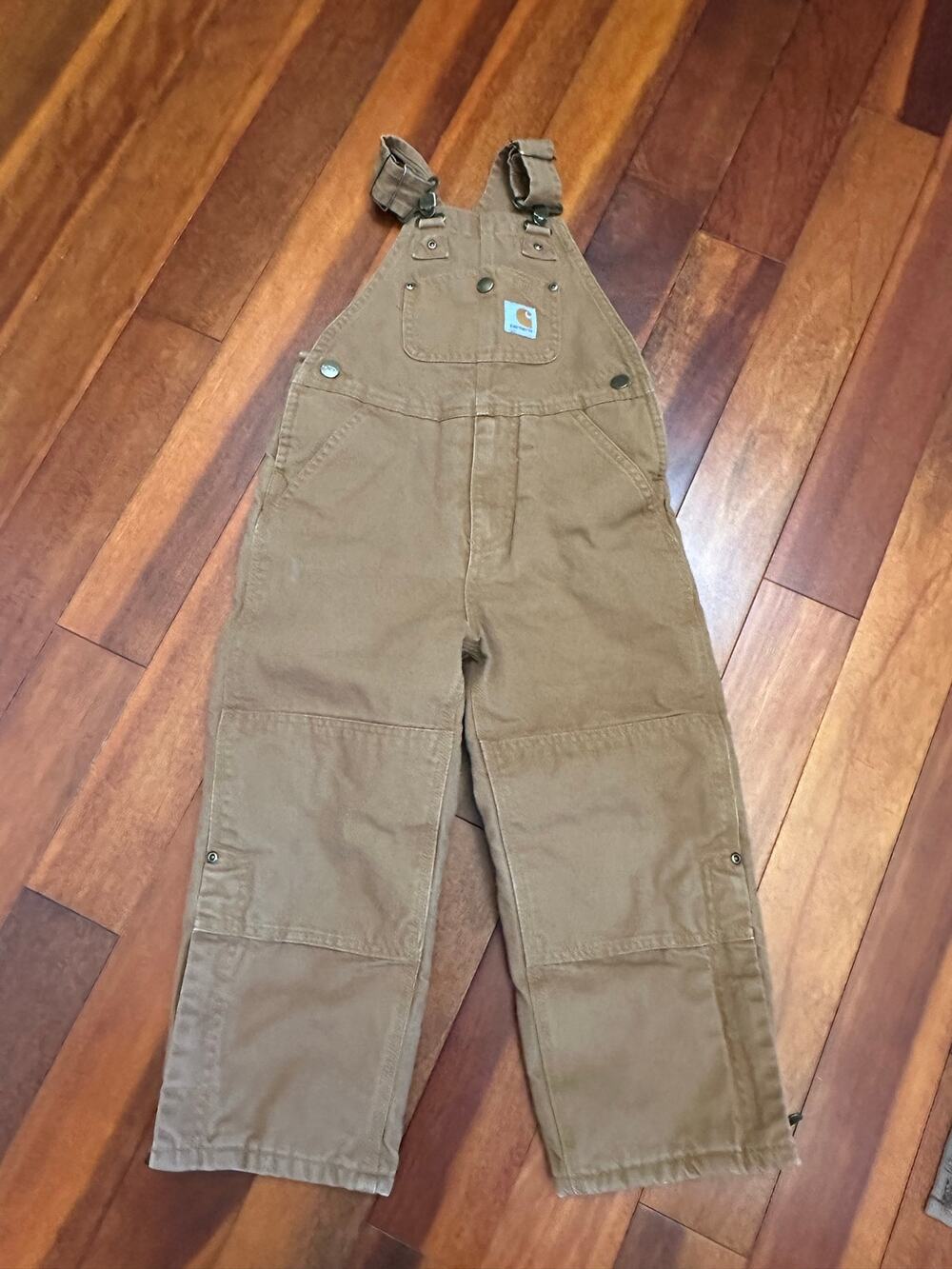 Carhartt Insulated Duck Washed Bib Overalls Classic Workwear Size 5 Kid's